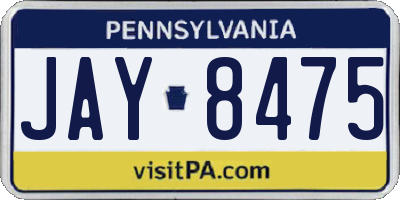PA license plate JAY8475