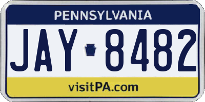 PA license plate JAY8482