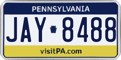 PA license plate JAY8488
