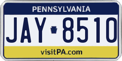 PA license plate JAY8510