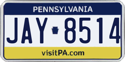 PA license plate JAY8514