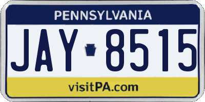 PA license plate JAY8515