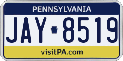 PA license plate JAY8519