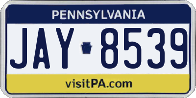 PA license plate JAY8539