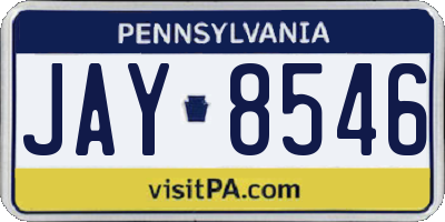 PA license plate JAY8546