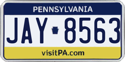 PA license plate JAY8563
