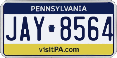 PA license plate JAY8564