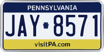 PA license plate JAY8571