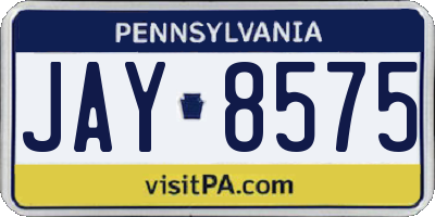 PA license plate JAY8575