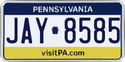 PA license plate JAY8585