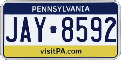 PA license plate JAY8592