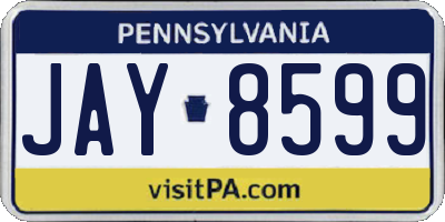 PA license plate JAY8599