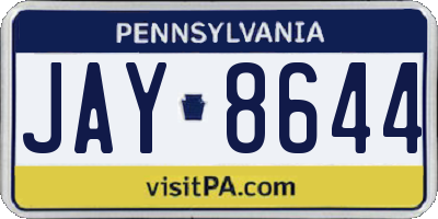 PA license plate JAY8644