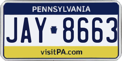 PA license plate JAY8663