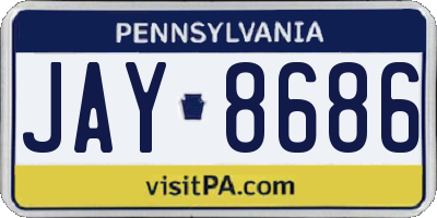 PA license plate JAY8686
