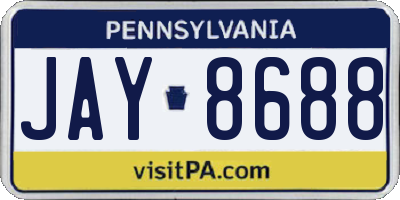PA license plate JAY8688