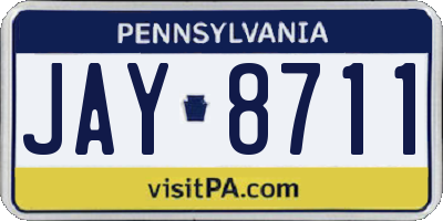 PA license plate JAY8711