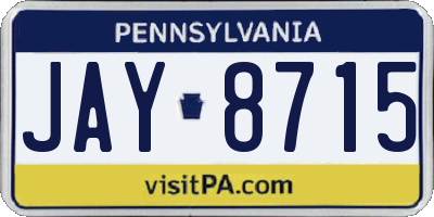 PA license plate JAY8715