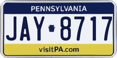 PA license plate JAY8717