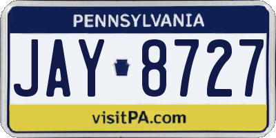 PA license plate JAY8727