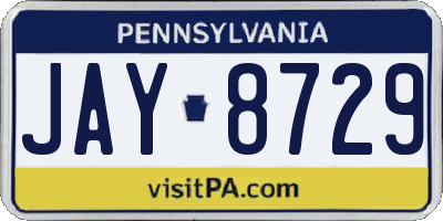 PA license plate JAY8729