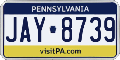 PA license plate JAY8739