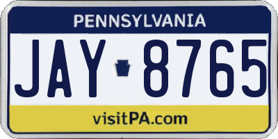 PA license plate JAY8765