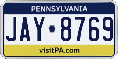 PA license plate JAY8769