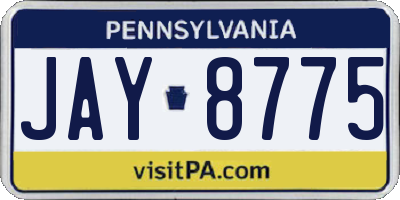 PA license plate JAY8775