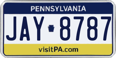 PA license plate JAY8787