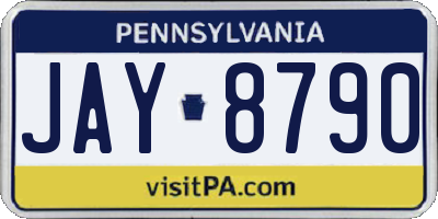 PA license plate JAY8790