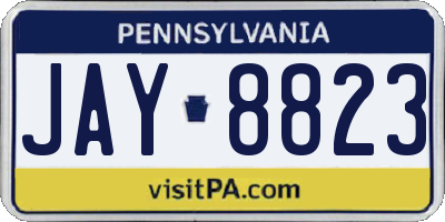 PA license plate JAY8823