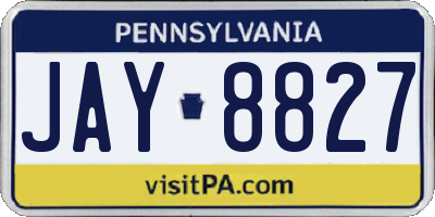 PA license plate JAY8827