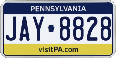 PA license plate JAY8828