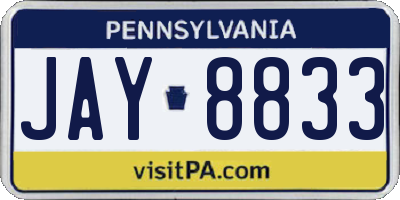 PA license plate JAY8833