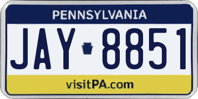 PA license plate JAY8851