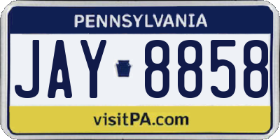 PA license plate JAY8858