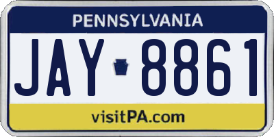 PA license plate JAY8861