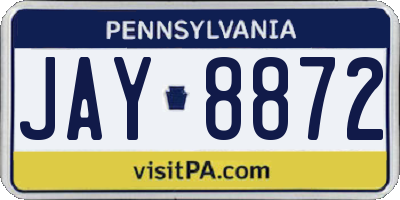 PA license plate JAY8872