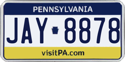 PA license plate JAY8878