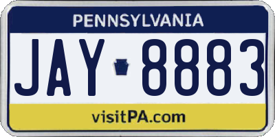 PA license plate JAY8883