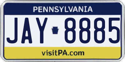 PA license plate JAY8885