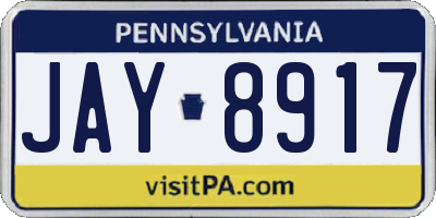 PA license plate JAY8917