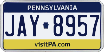 PA license plate JAY8957
