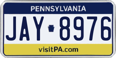 PA license plate JAY8976