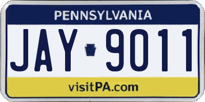 PA license plate JAY9011