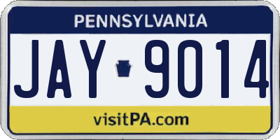 PA license plate JAY9014