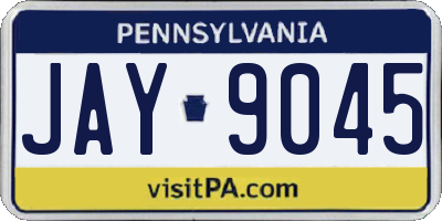 PA license plate JAY9045
