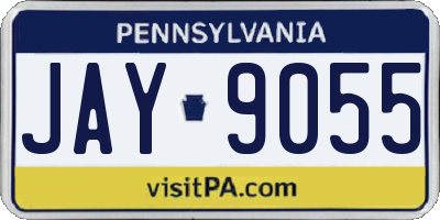 PA license plate JAY9055