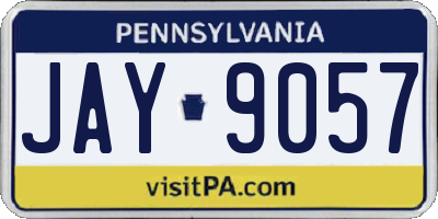 PA license plate JAY9057